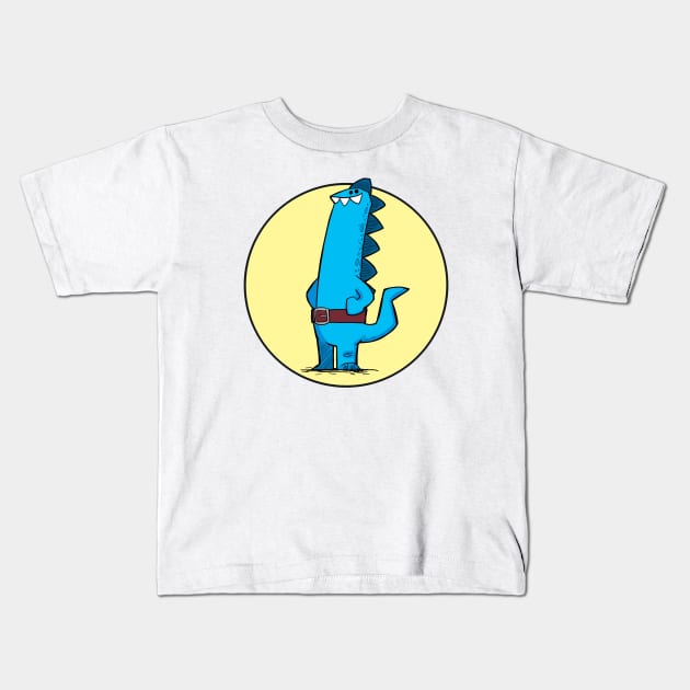 Lizardman in a circle Kids T-Shirt by Slack Wyrm